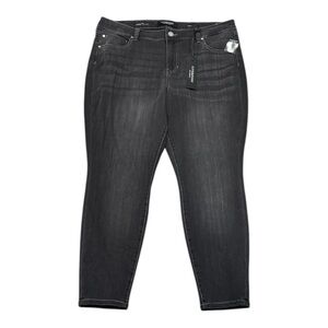 Liverpool Jeans Womens 20W High Rise Ankle Skinny Stretch Denim Meteorite Gray